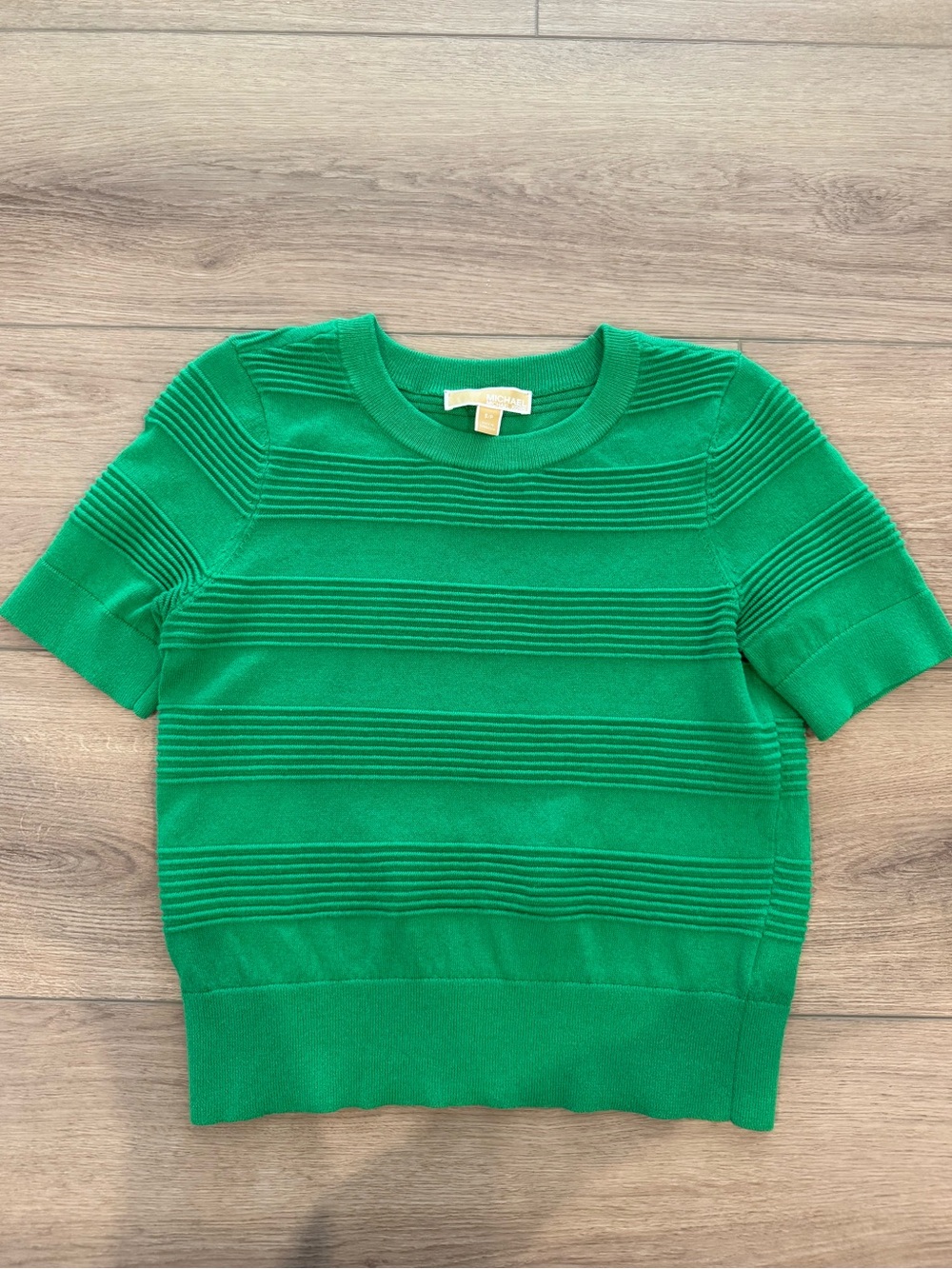 Green Ribbed Short-Sleeve knit top - Women